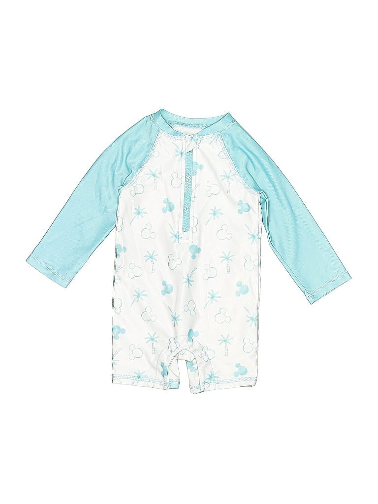 Pre-owned Disney Baby Babies' Long Sleeve Onesie In Blue