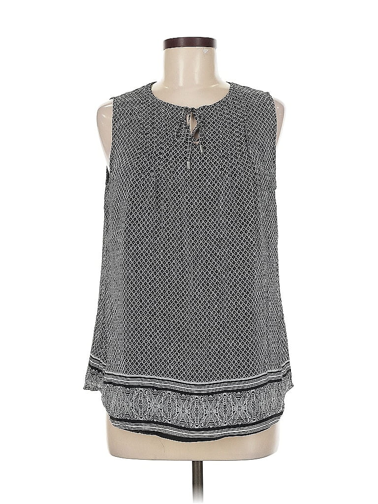 Pre-owned Croft & Barrow Sleeveless Blouse In Gray