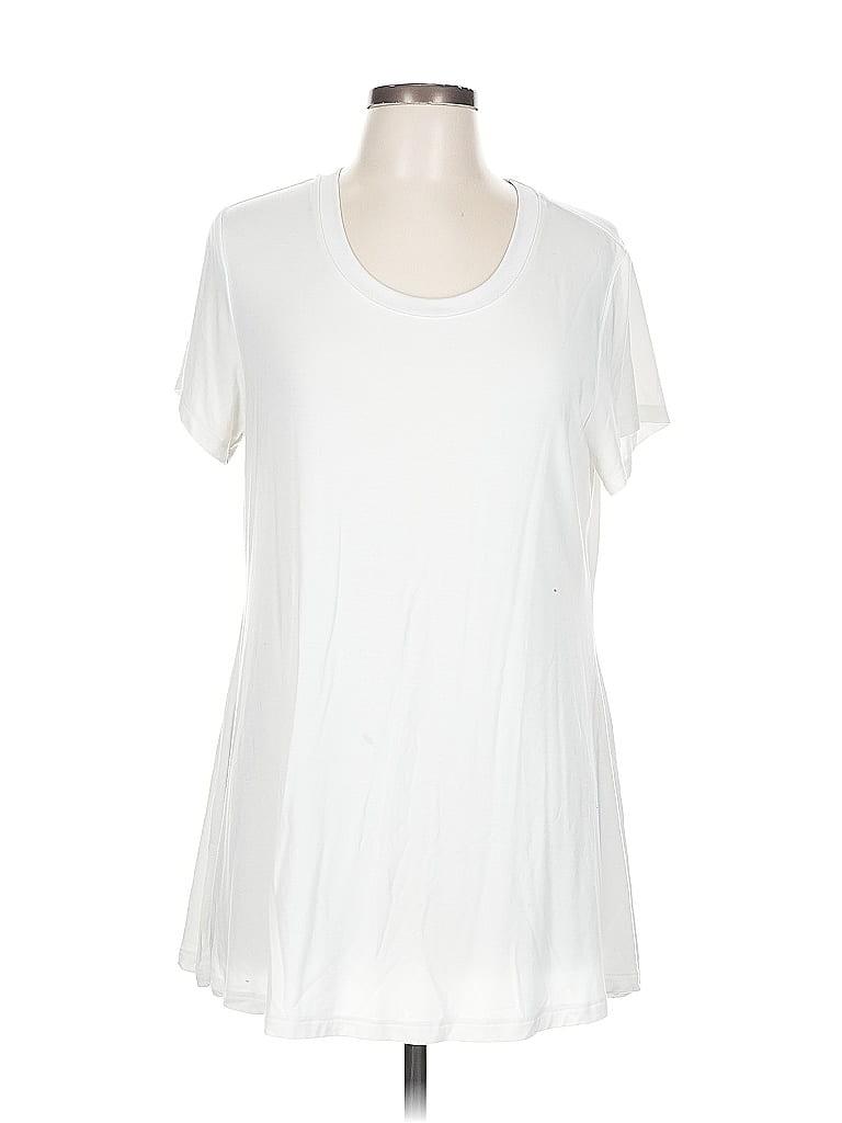 Pre-owned H By Halston Short Sleeve T-shirt In White