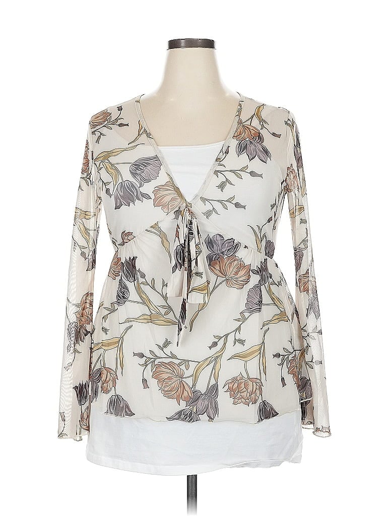 Pre-owned Unbranded Long Sleeve Blouse In White