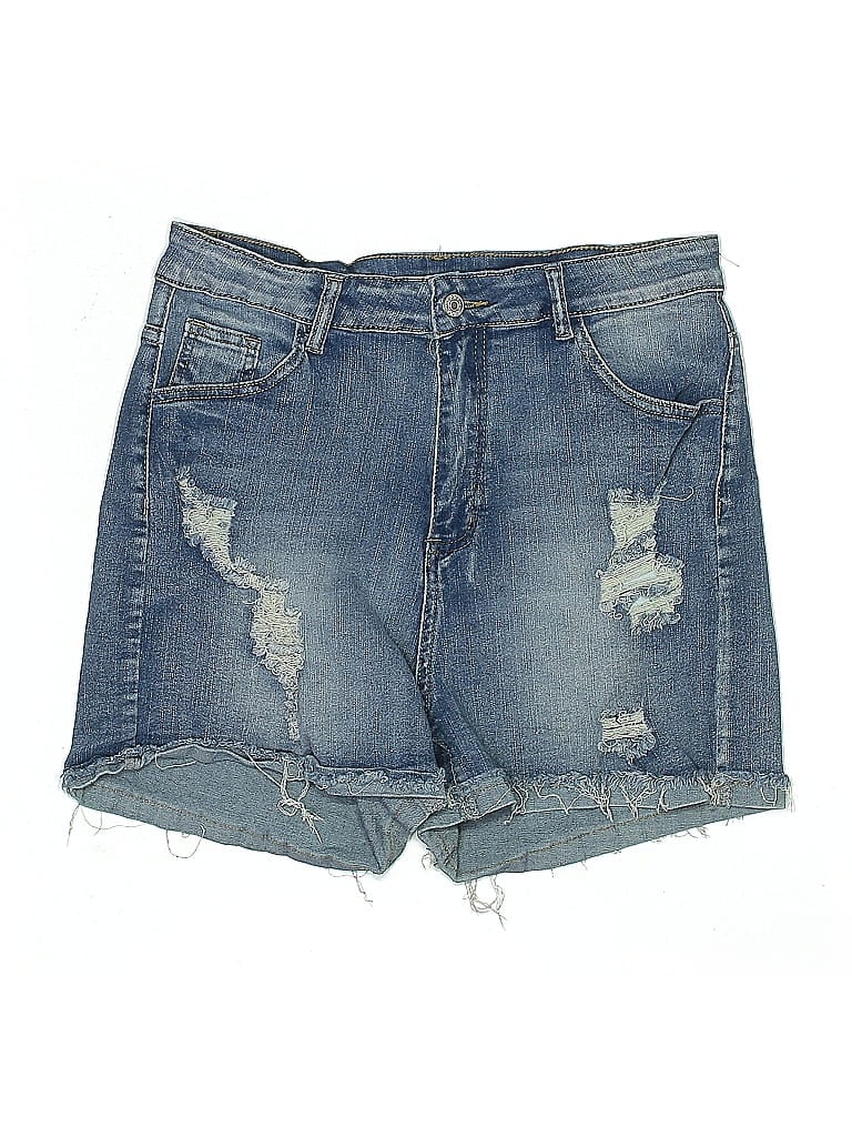 Pre-owned Shein Curve Denim Shorts In Blue