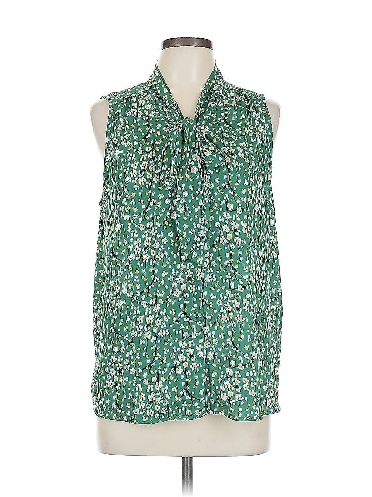 Pre-owned Cynthia Rowley Tjx Sleeveless Blouse In Green