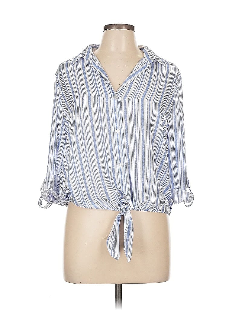 Pre-owned By & By 3/4 Sleeve Blouse In Blue