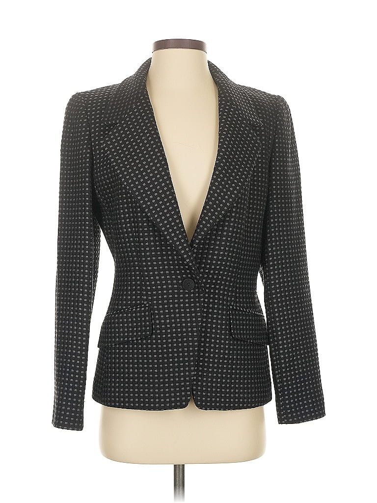Pre-owned Linda Allard Ellen Tracy Wool Blazer Jacket In Gray