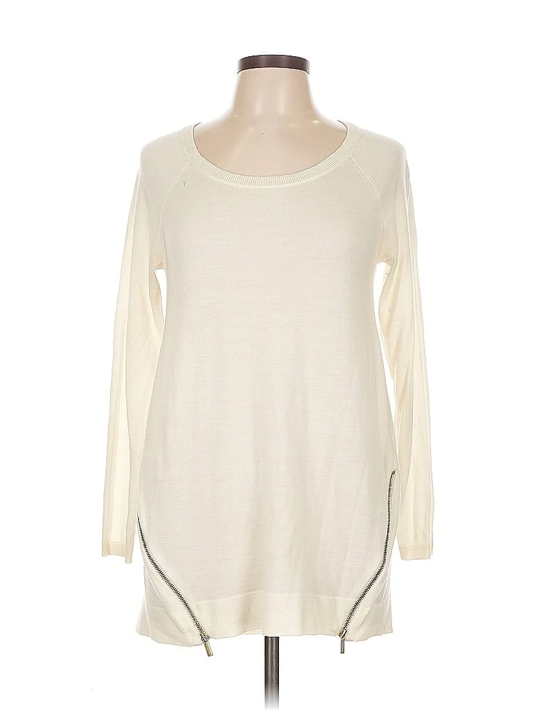 Pre-owned Ann Taylor Factory Cardigan Sweater In White