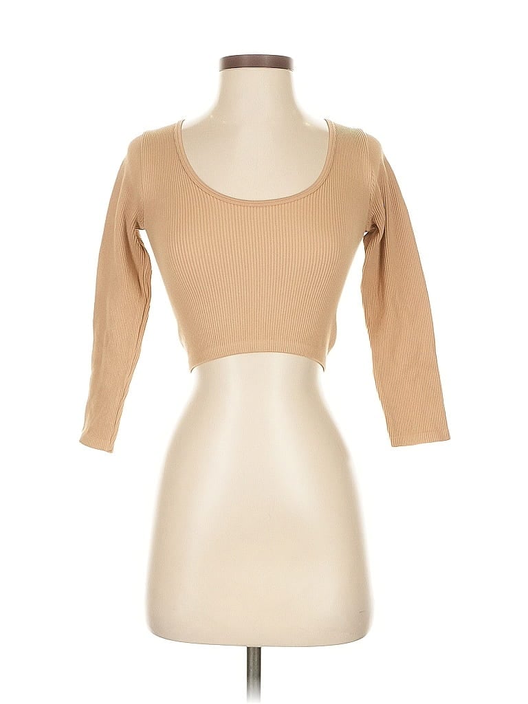 Click to view more detailed imagery on our partner's website Pre-owned Zara 3/4 Sleeve T-shirt In Brown