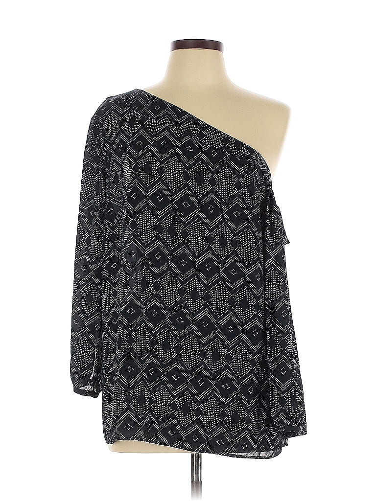 Pre-owned Banana Republic Factory Store Long Sleeve Blouse In Black