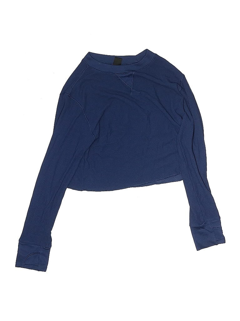Click to view more detailed imagery on our partner's website Pre-owned Athleta Girl Kids' Long Sleeve Top Blue Open Neckline Tops