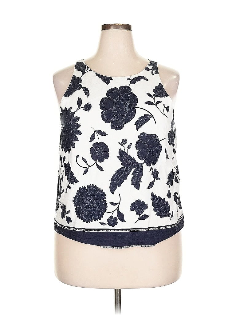 Pre-owned Ann Taylor Sleeveless Blouse In White