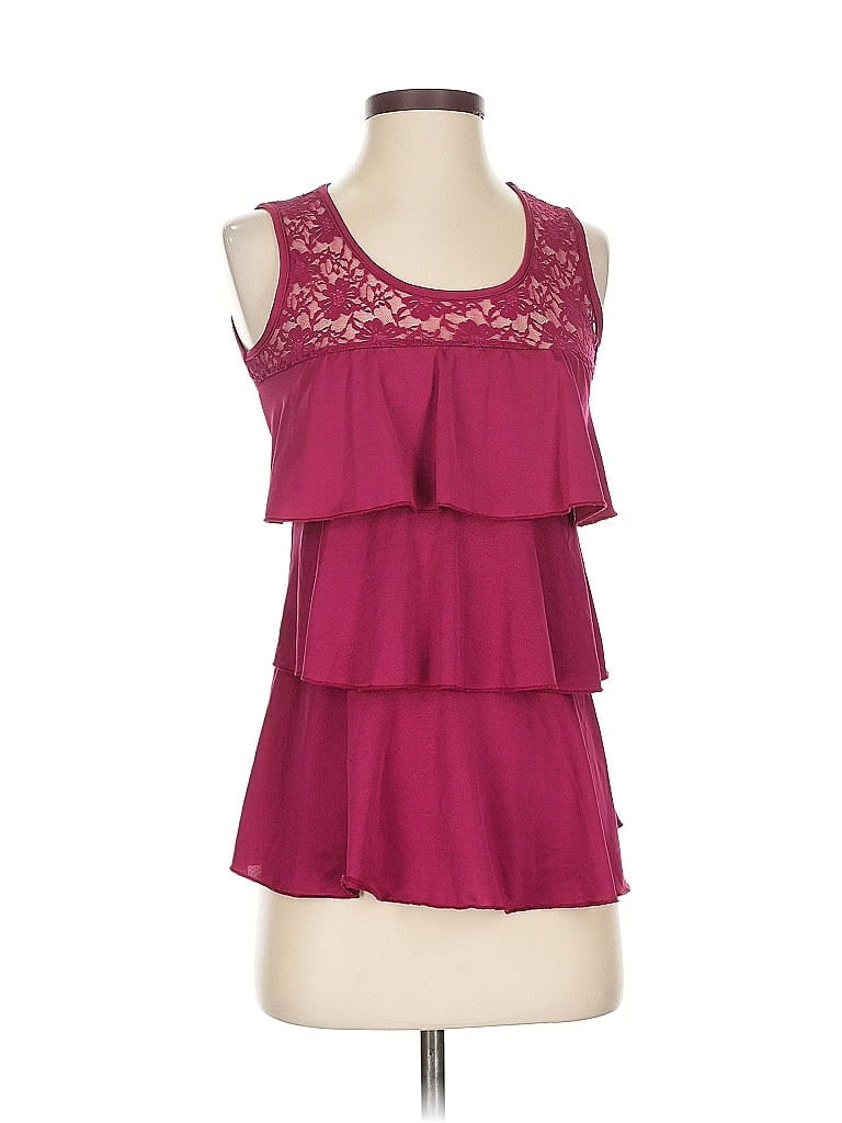 JON & ANNA Pre-owned Sleeveless Blouse In Burgundy