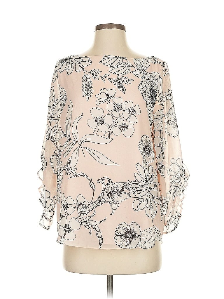 Pre-owned Calvin Klein 3/4 Sleeve Blouse In White