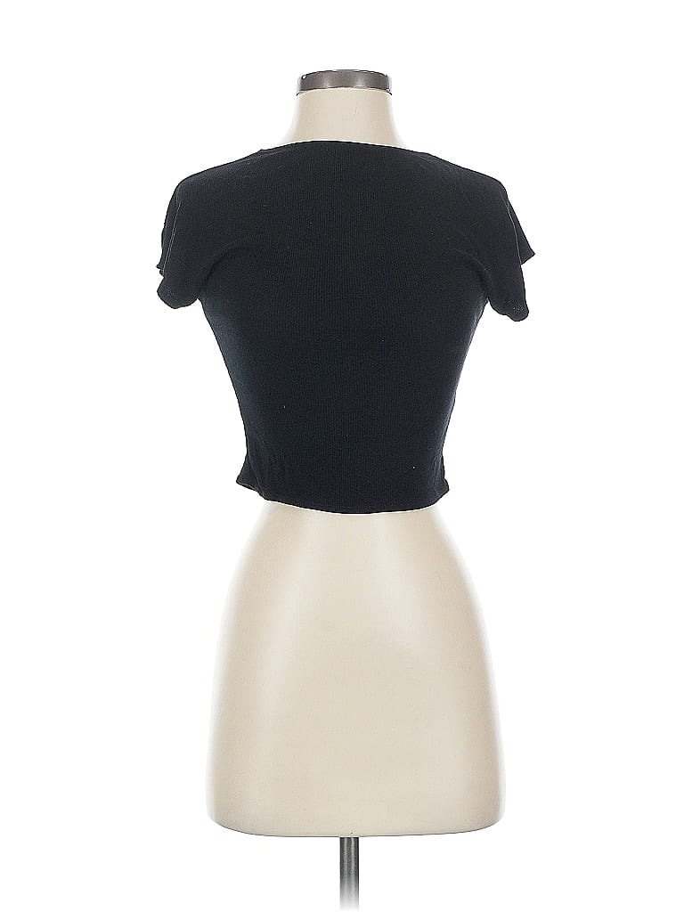 Pre-owned Prettylittlething Short Sleeve Top Black Sweetheart Neckline Tops