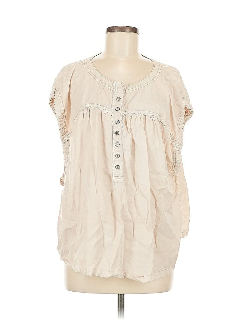 Pre-owned We The Free Short Sleeve Blouse In White