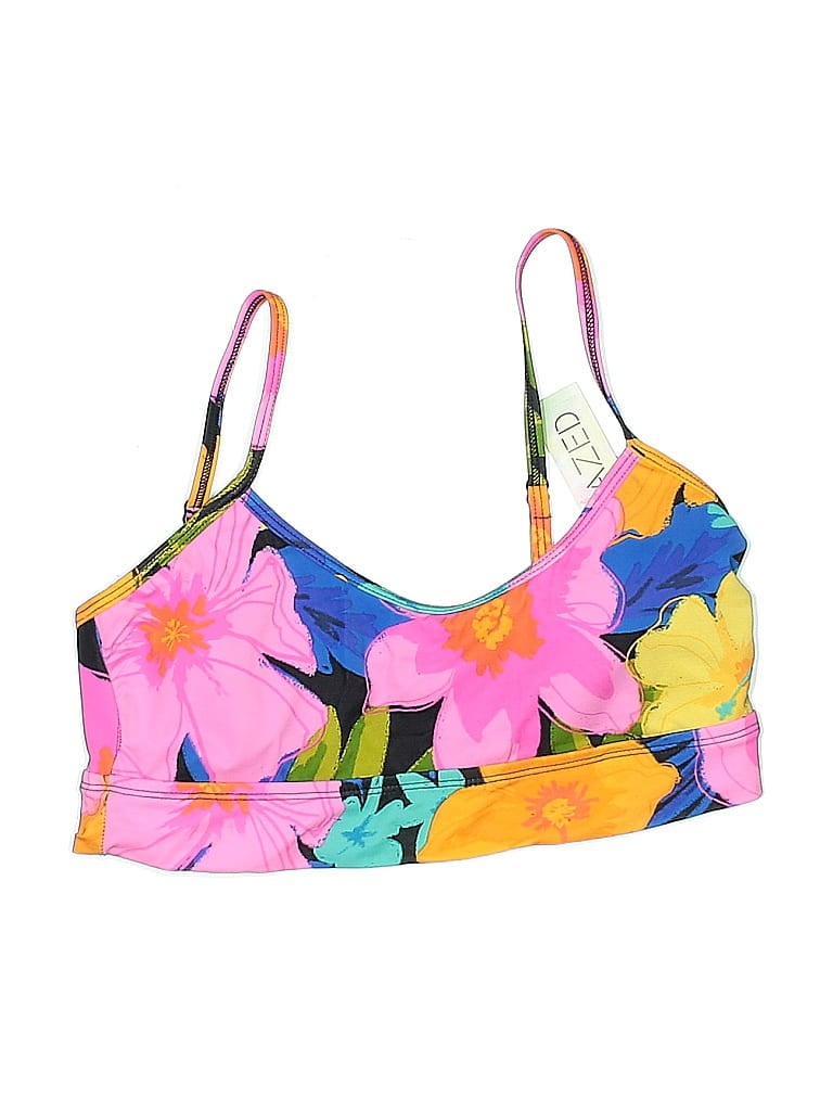 Sundazed Swimsuit Top Pink Floral Pattern Swimwear In Multi