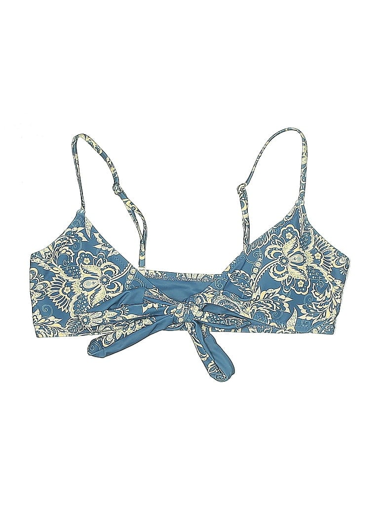 Pre-owned Cupshe Swimsuit Top Blue Paisley Pattern Swimwear