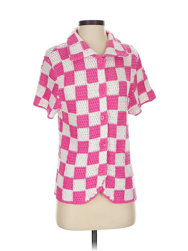 Click to view more detailed imagery on our partner's website Pre-owned Frankies Bikinis Short Sleeve Polo Shirt In Pink