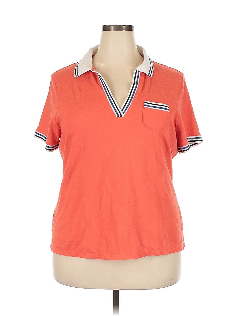Pre-owned Inc International Concepts Short Sleeve Polo Shirt In Orange