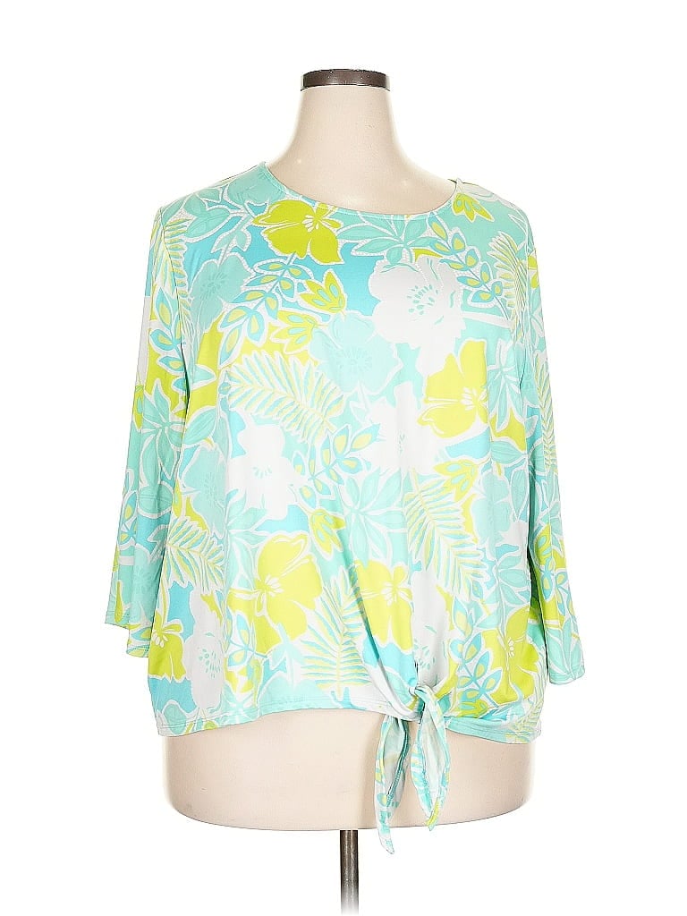 Pre-owned Ruby Rd. 3/4 Sleeve Blouse In Green