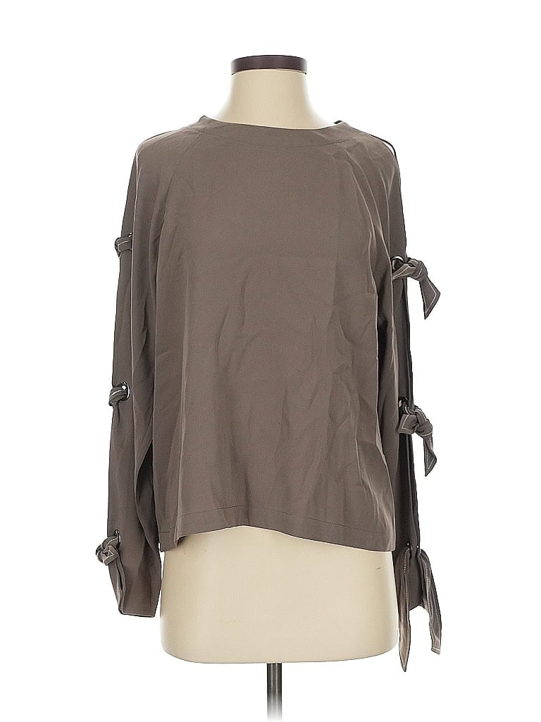 Pre-owned Bcbgmaxazria Long Sleeve Blouse In Brown