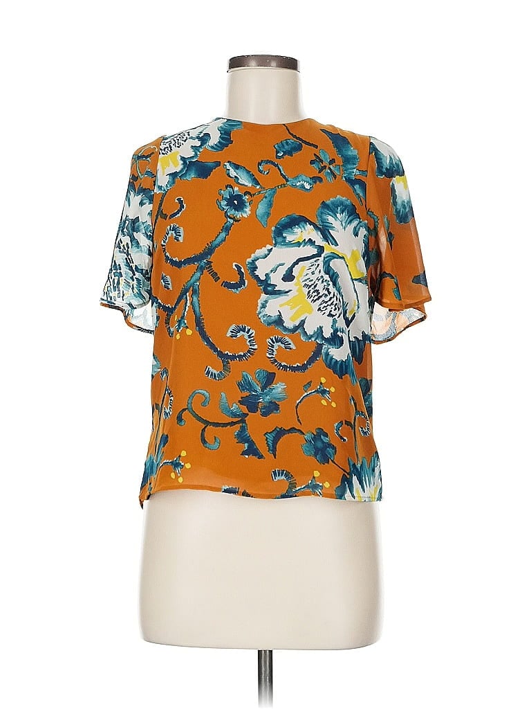 Pre-owned H&m Short Sleeve Blouse In Orange