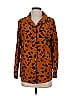 Buddy Love Animal Print Orange Long Sleeve Button-Down Shirt Size S - photo 1