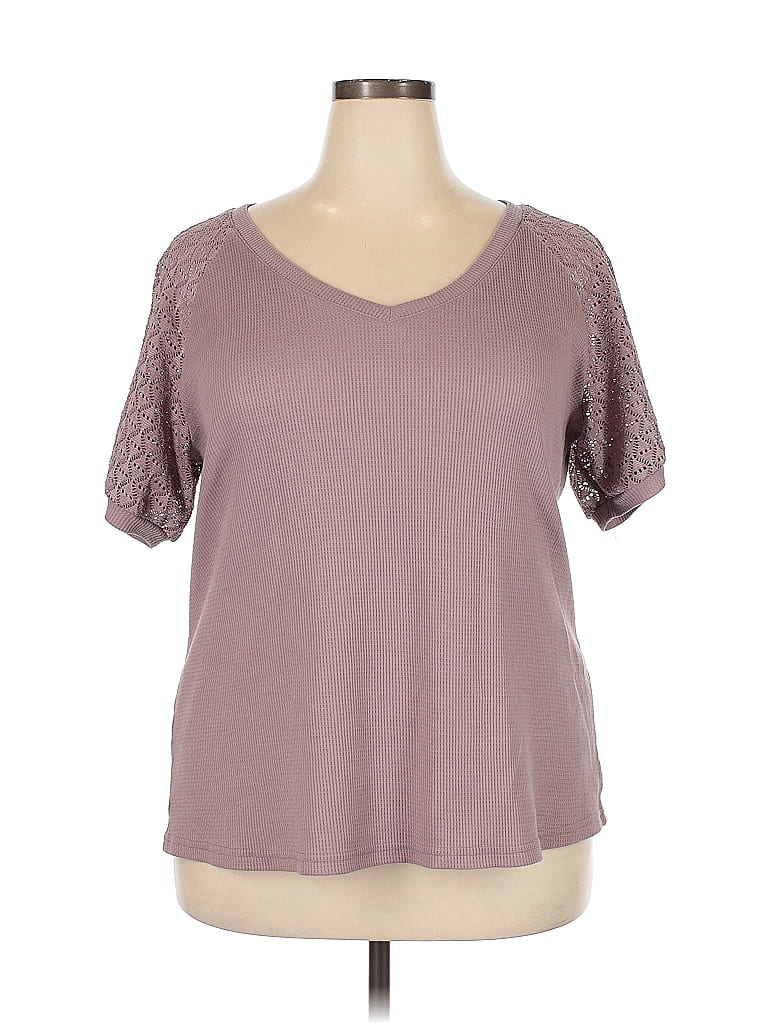 Pre-owned Fashion Short Sleeve Top Gray Sweetheart Neckline Tops