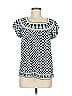 Max Studio Blue Black Short Sleeve Blouse Size M (petite) - photo 1