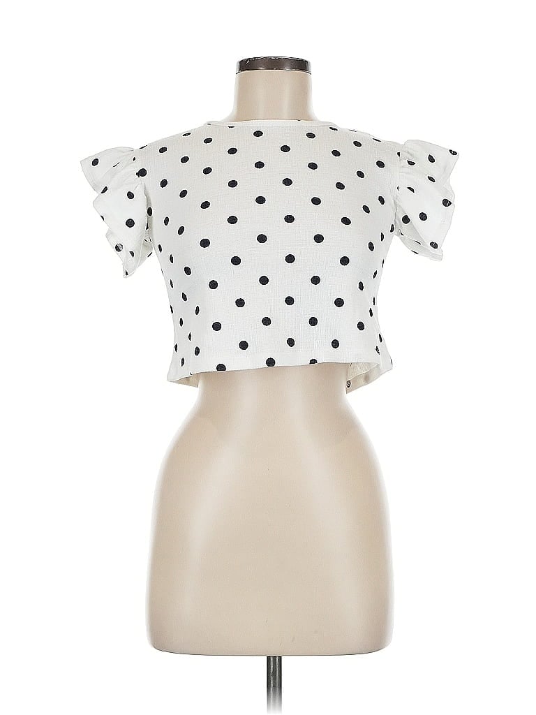 Pre-owned H&m Short Sleeve Blouse In White