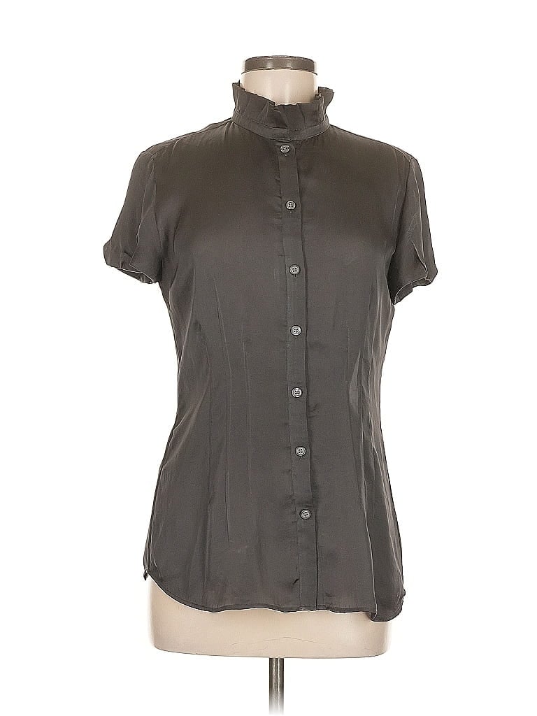 Pre-owned Banana Republic Short Sleeve Blouse In Gray