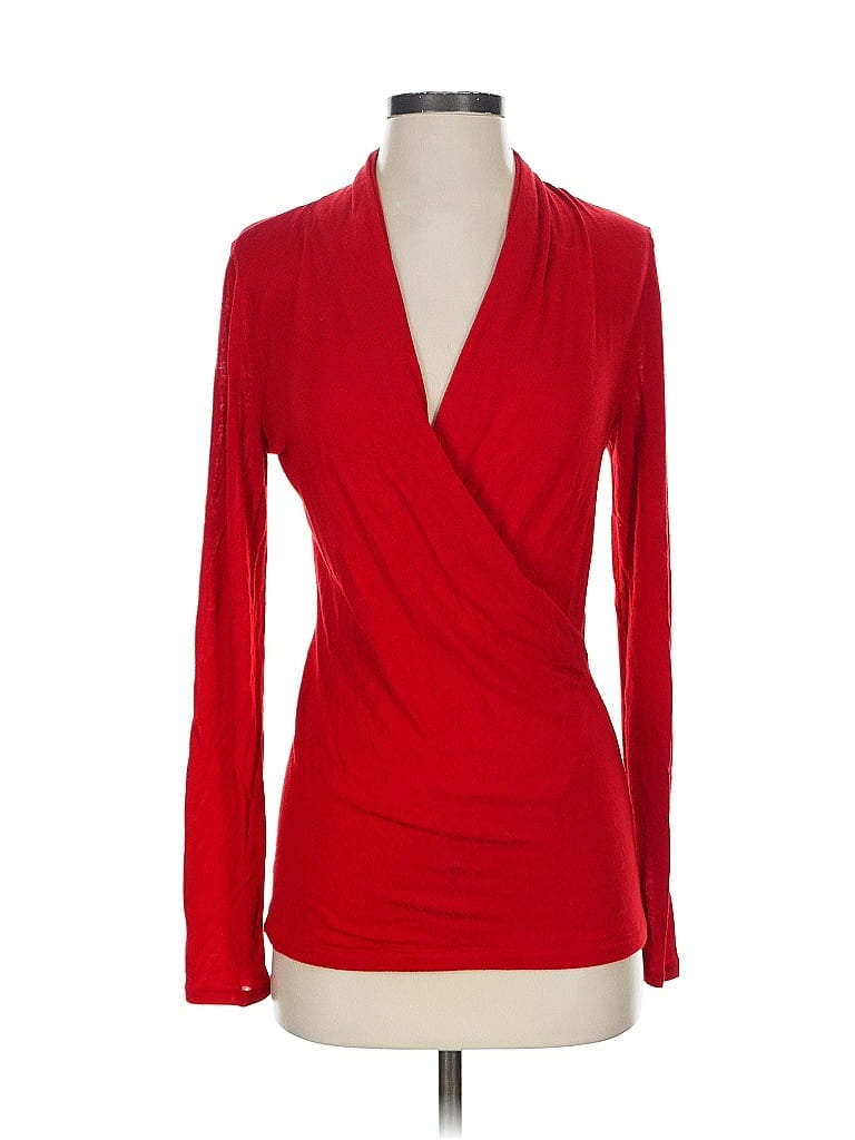 Pre-owned Banana Republic Long Sleeve Blouse In Red