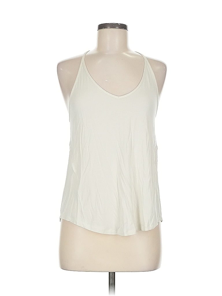 Pre-owned Lululemon Athletica Tank Top Ivory Halter Neckline Tops In White