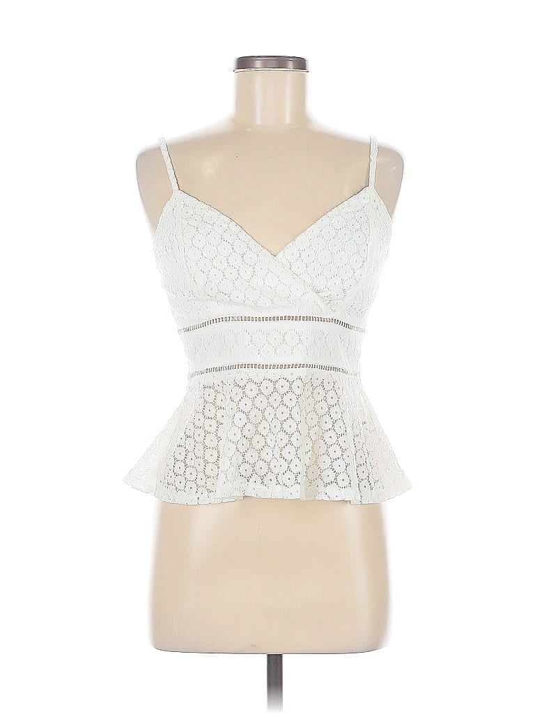 Pre-owned Mi Ami Tank Top Ivory Strapless Neckline Tops In White