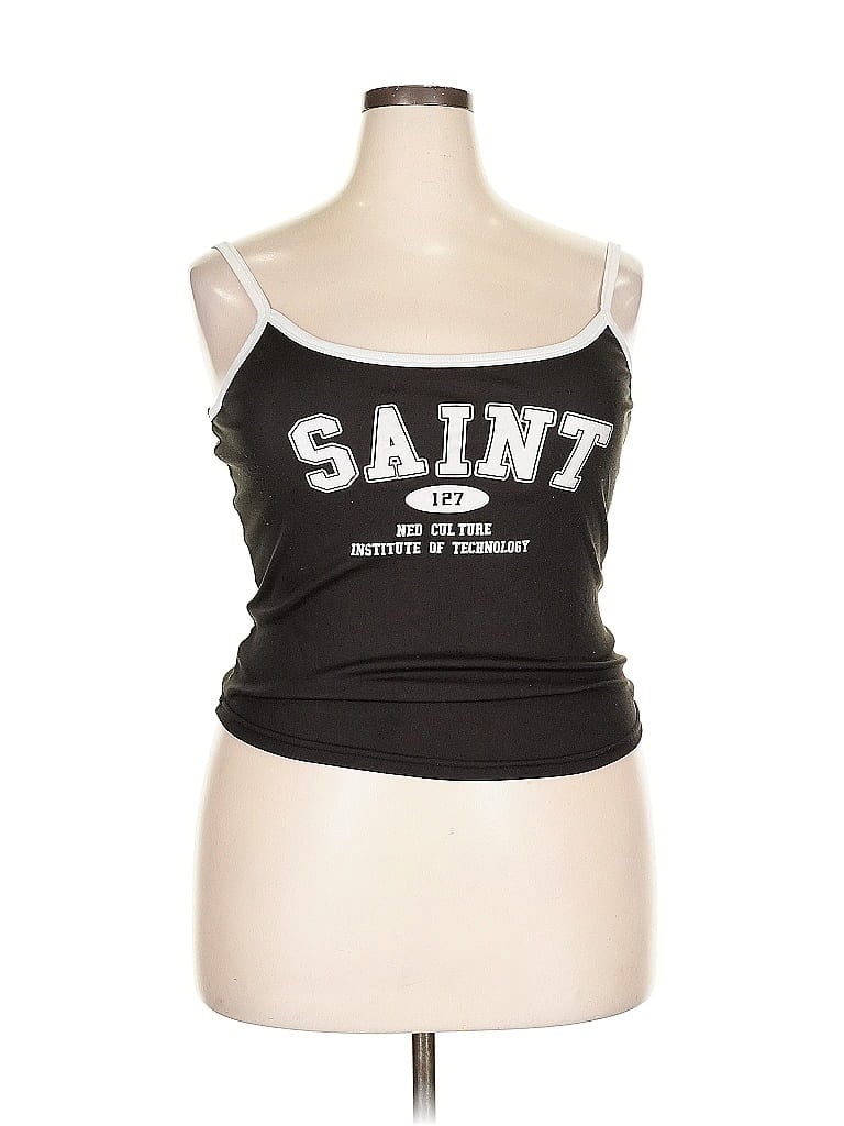 Pre-owned Unbranded Tank Top Black Strapless Neckline Tops