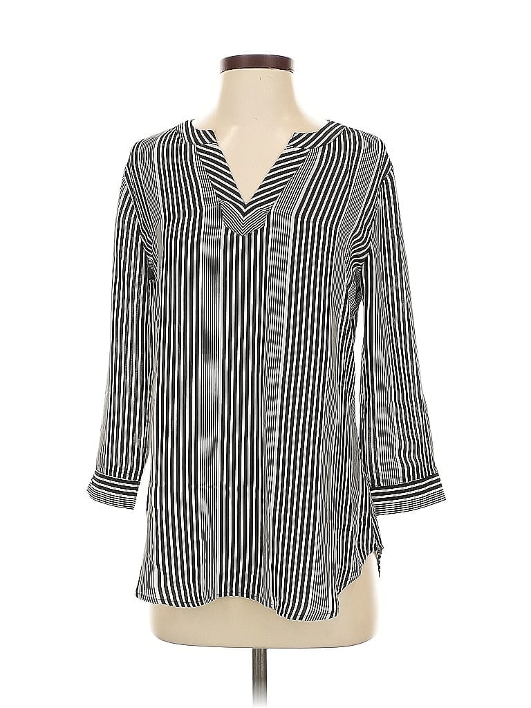 Pre-owned Van Heusen 3/4 Sleeve Blouse In Black