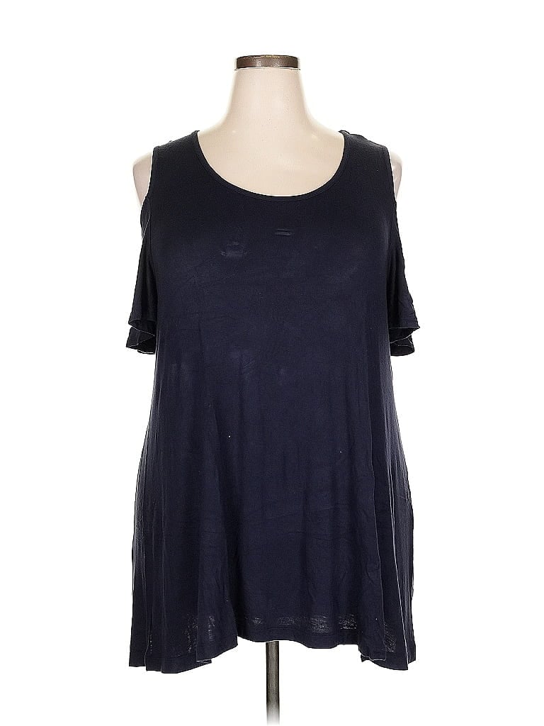 Pre-owned Lane Bryant Sleeveless T-shirt In Blue