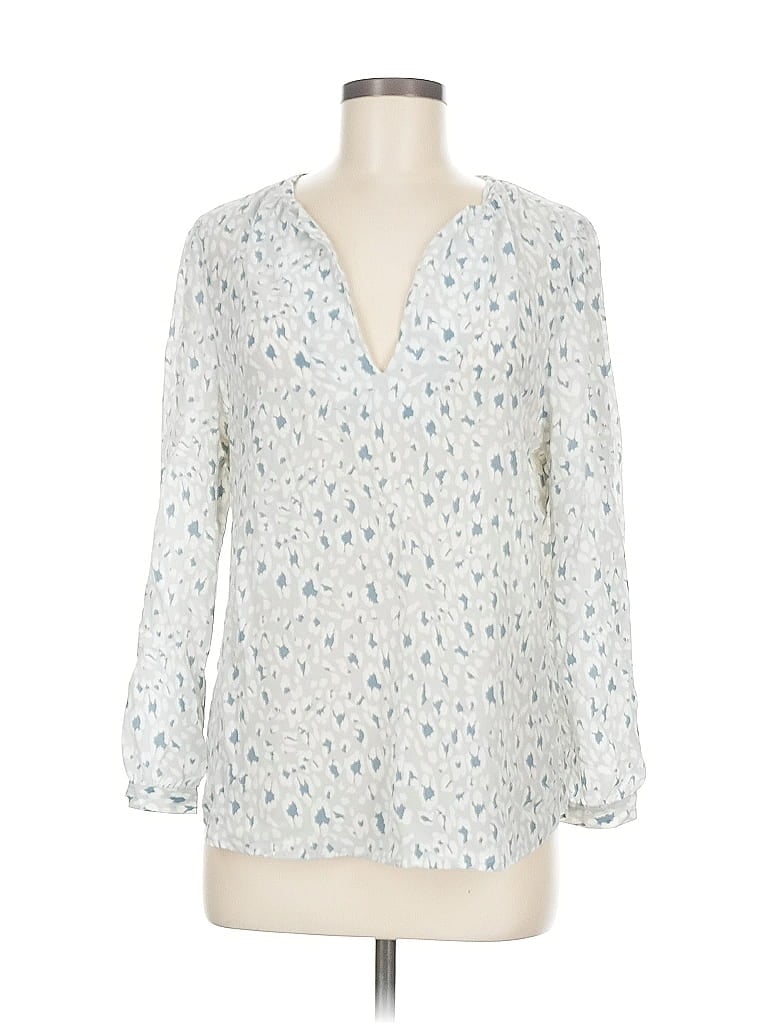 Click to view more detailed imagery on our partner's website Pre-owned Joie 3/4 Sleeve Silk Top Ivory V Neck Tops In White