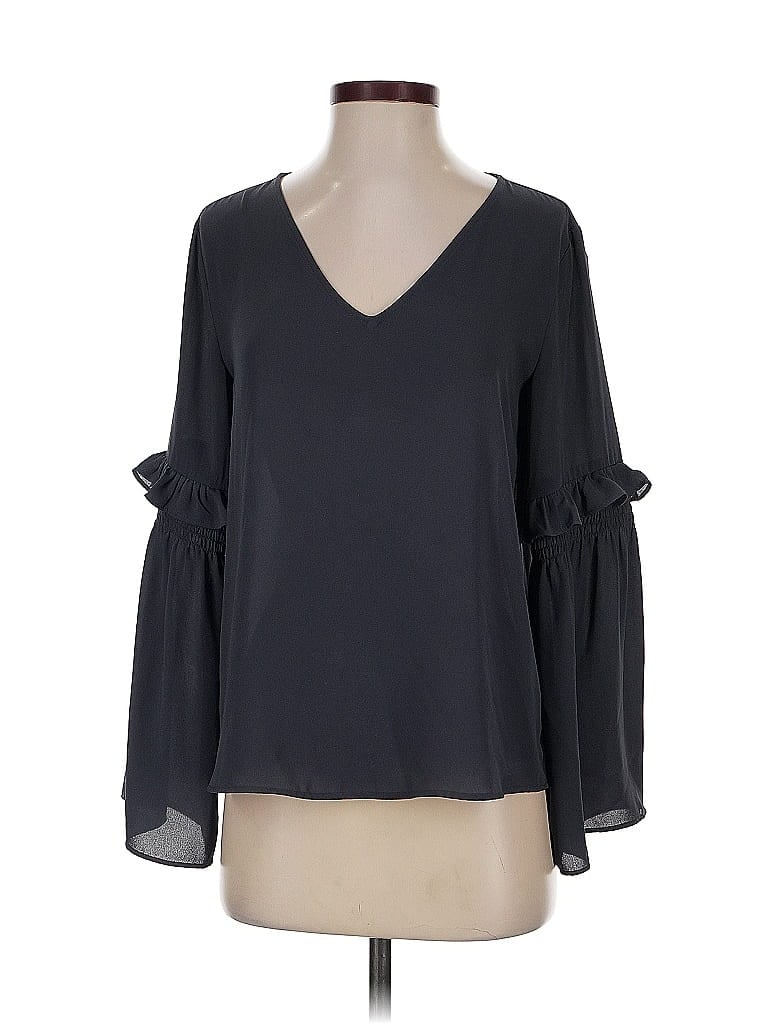 Pre-owned Ann Taylor Loft Long Sleeve Blouse In Black