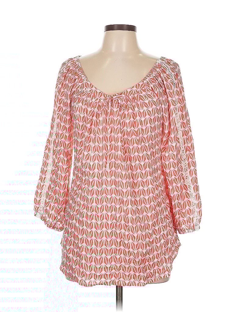 Walker & Wade 3/4 Sleeve Blouse In Orange