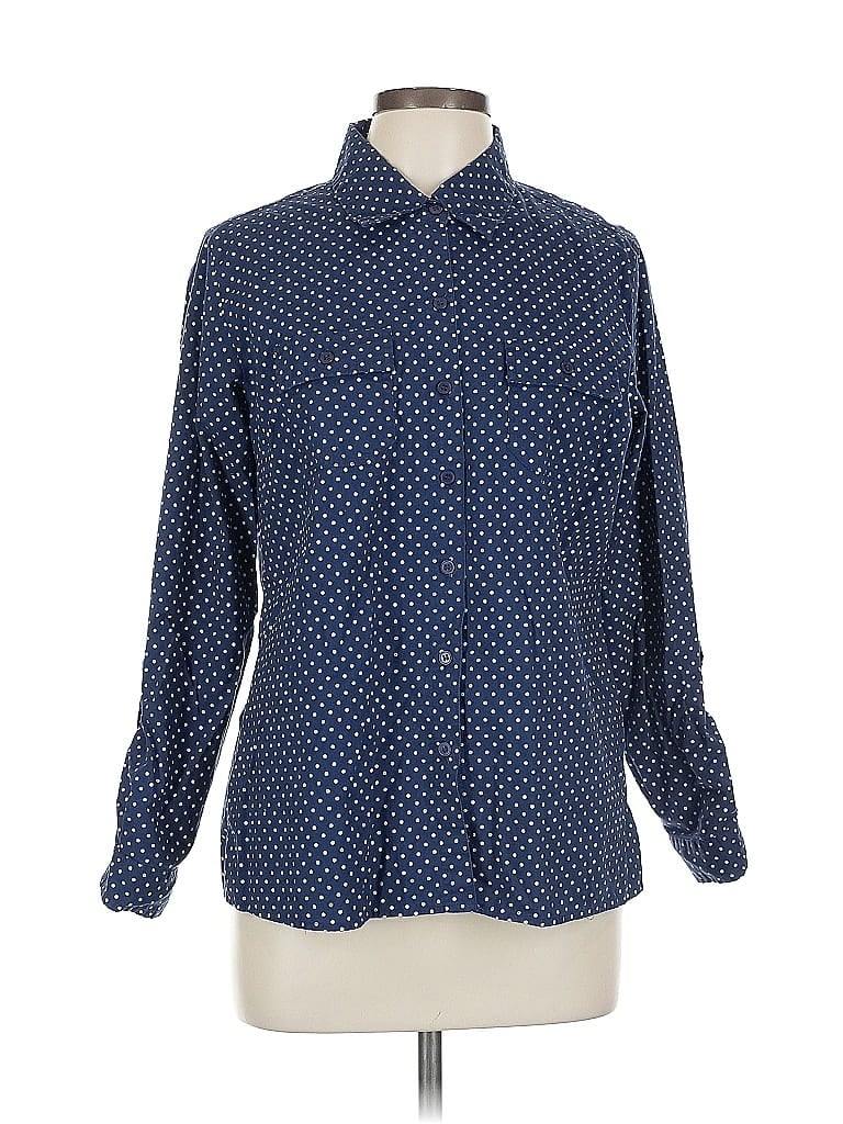 Pre-owned Cathy Daniels Long Sleeve Button Down Shirt In Blue
