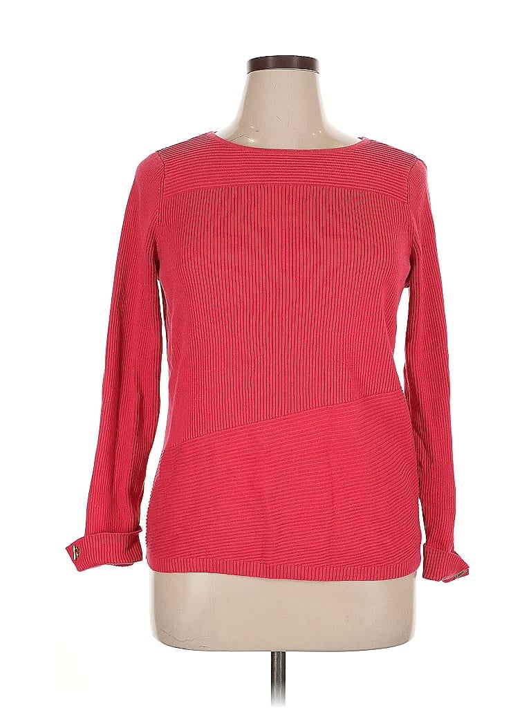 Click to view more detailed imagery on our partner's website Pre-owned Charter Club Long Sleeve Top Red Boatneck Tops