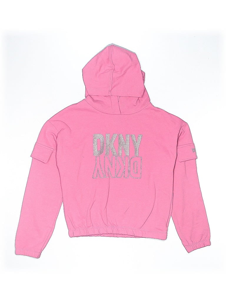 Pre-owned Dkny Kids' Pullover Hoodie In Pink