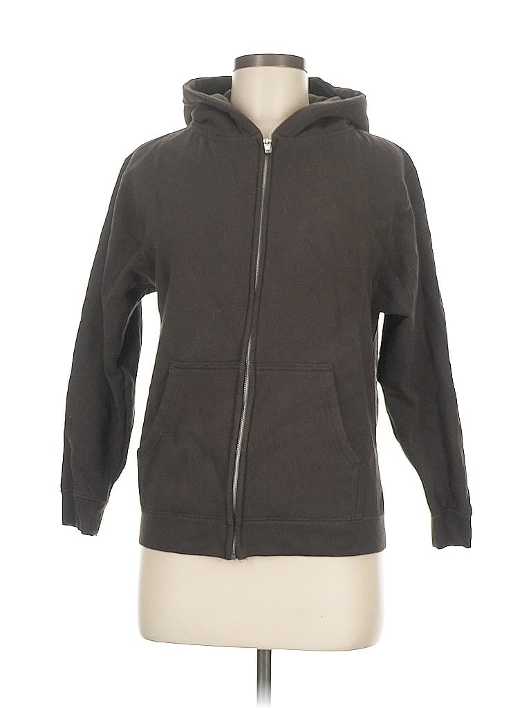 Pre-owned Assorted Brands Zip Up Hoodie In Gray