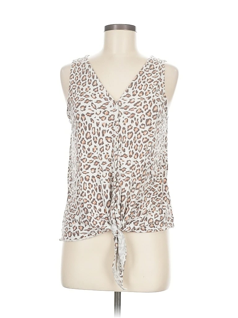 Pre-owned Nine West Tank Top Silver Plunge Neckline Tops