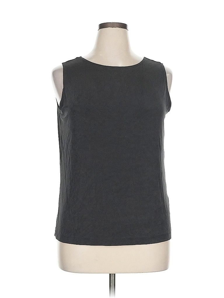 Pre-owned Travelers By Chico's Sleeveless Top Gray Boatneck Tops