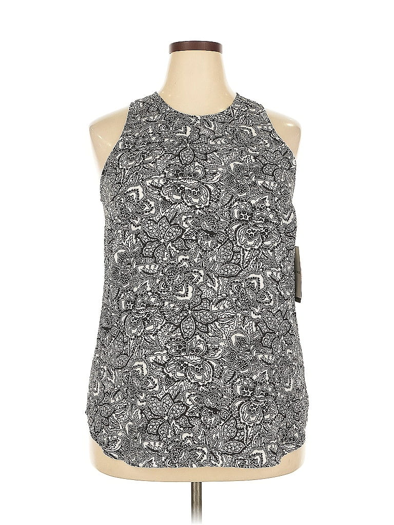 Pre-owned Who What Wear Sleeveless Blouse In Gray