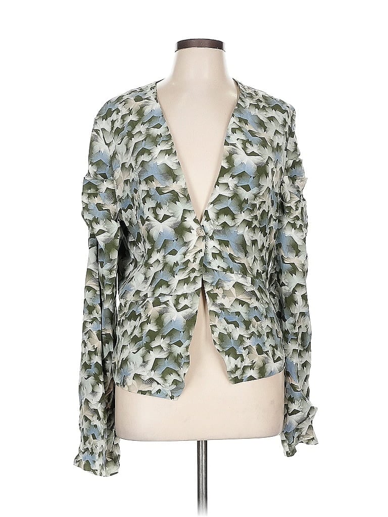 Pre-owned Winter Kate Silk Blazer Jacket In Green