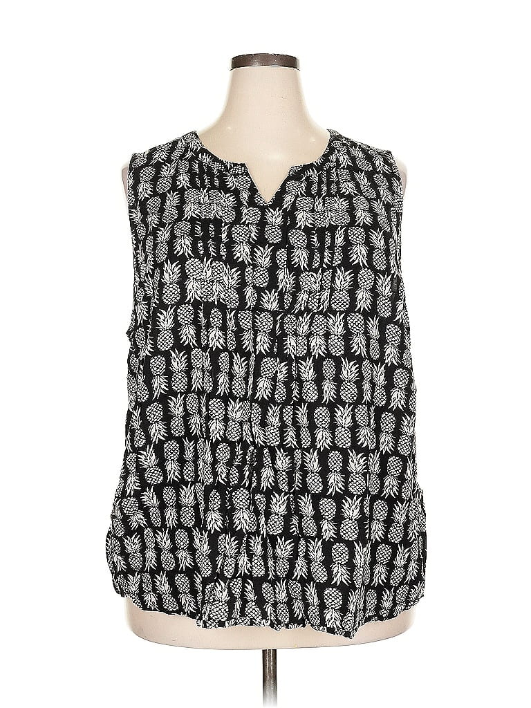 Pre-owned Croft & Barrow Sleeveless Blouse In Black