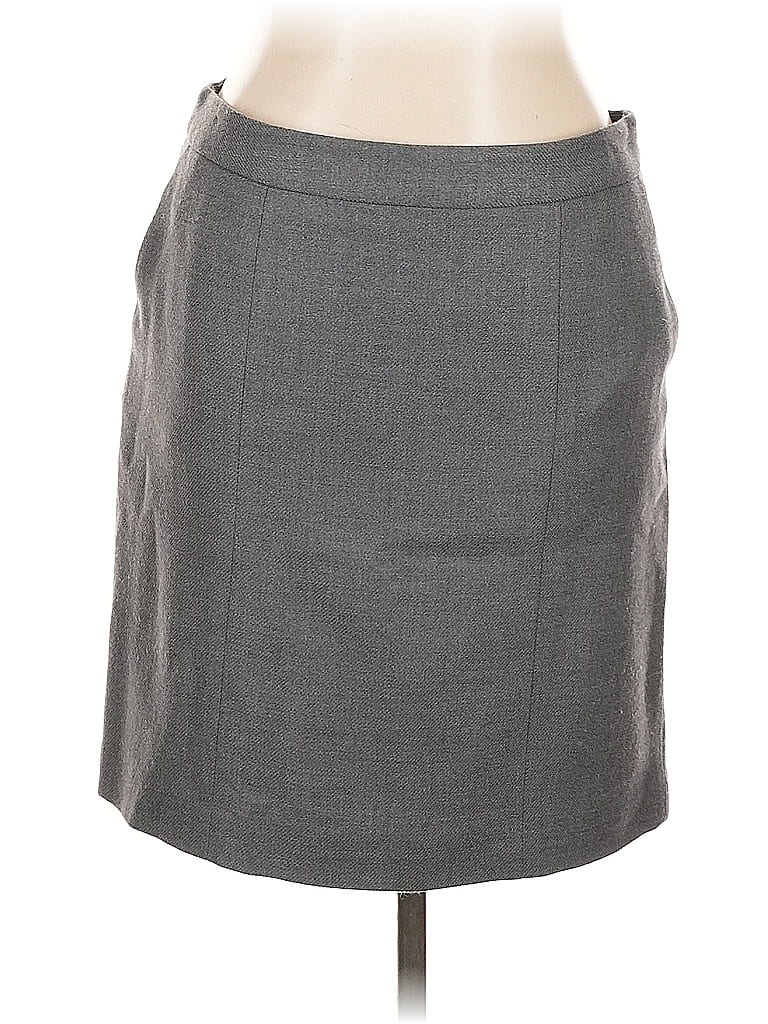 Pre-owned Ann Taylor Loft Wool Skirt In Gray
