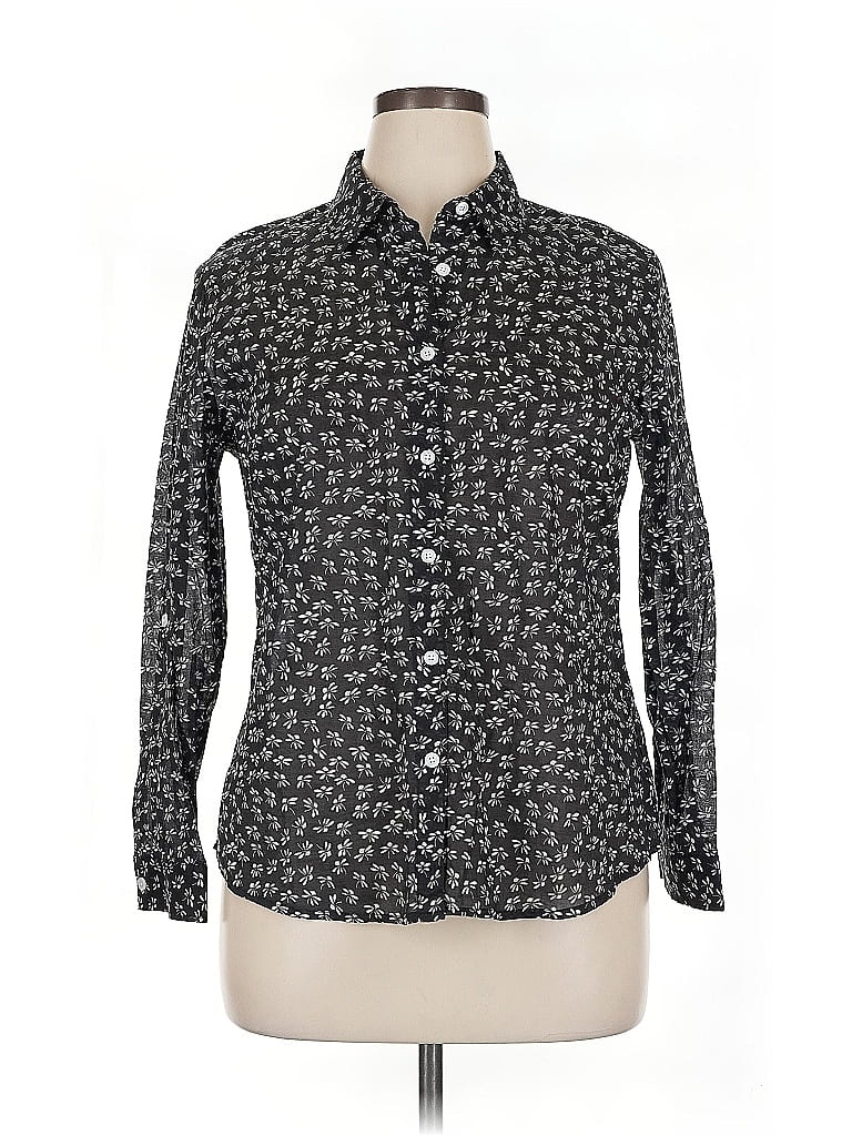 COLDWATER CREEK Pre-owned Long Sleeve Button Down Shirt In Black