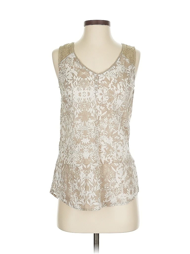 Pre-owned Eddie Bauer Sleeveless Blouse In White